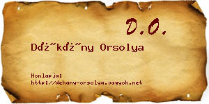 Dékány Orsolya névjegykártya